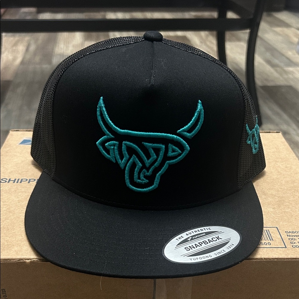 Black and Teal Snapback Cap